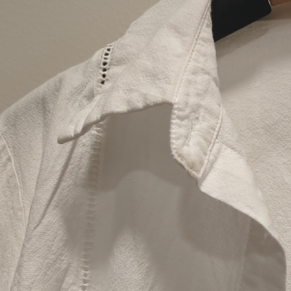 Ursime White Boho Collared Shirt - Size Approximate - See Description - Picture 2 of 4